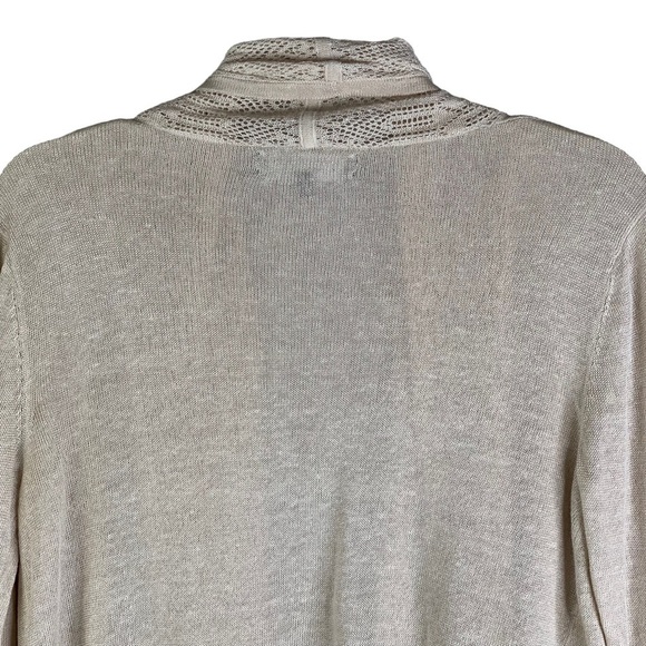 Jones of New York Petite Cropped Oatmeal Color with Lace Like a Scarf Size SP - Picture 6 of 7